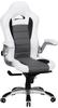 AMSTYLE Gaming-Stuhl SPM1.238, Kunstleder weiß / grau, Kopfstütze, mit...