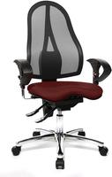 Topstar Sitness 15 B&uuml;rostuhl, Stoff / Netz bordeaux, mit Armlehnen, ST19U G27
