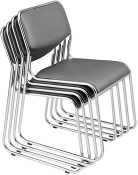 Pro-Tec [pro.tec] 4x Besucherstühle (grau - gepolstert)(im Sparpaket) KonferenzstuhlStuhlBürostuhlStuhlWartezimmer - Stuhl