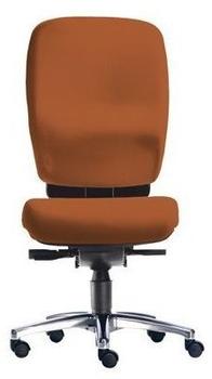 1000 Stühle Bürodrehstuhl, Sitz BxTxH 490x460-510x460-560 mm, Lehnenh. 600-670 mm, Fußkr. Aluminium silber, Bezug orange