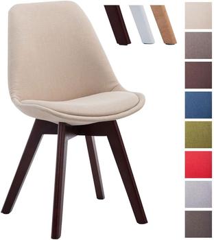 CLP Esszimmerstuhl Borneo V2 Stoff walnuss creme