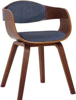 CLP CLP Esszimmerstuhl Kingston Stoff walnuss/blau (800000497468)