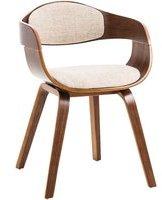 Besucherstuhl Stoff Walnuss/creme