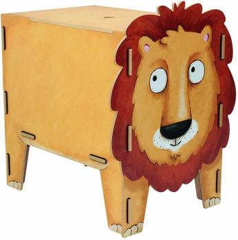 Werkhaus Vierbeiner Kinderhocker mit Stauraum, Löwe (46cm)