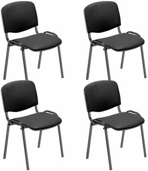 NOWY STYL Iso Kunstleder 4er Set anthrazitschwarz