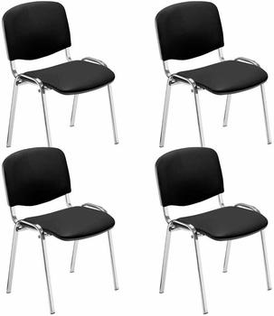 NOWY STYL Iso Kunstleder 4er Set schwarzchrom