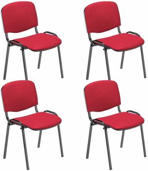 NOWY STYL Iso Kunstleder 4er Set rotschwarz