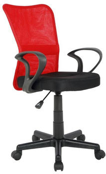 SixBros. B&uuml;rostuhl H-298F-2/2121 rot/schwarz