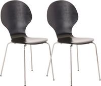 2x Stapelstuhl Diego Ergonomisch Schwarz