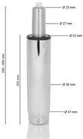 Gasfeder Gasdruckfeder L - chrom, 29-40 cm hjh OFFICE