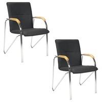 BESUCHERSESSEL SCHWARZ 2 ST&Uuml;CK (SAMBA CHROM V14 1.007)