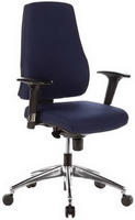 B&uuml;rostuhl / Drehstuhl PRO-TEC 200 Stoff dunkelblau Alu poliert hjh OFFICE