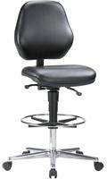 Arbeitsdrehstuhl Basic Kontaktr&uuml;ckenlehne Kunstlederpolster schwarz 650-910mm