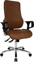 Topstar Sitness 55 B&uuml;rostuhl, Stoff braun, mit Armlehnen, SD69X L59