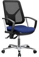 Topstar B&uuml;rostuhl Ergo Steel Net Stoff blau, Gestell chrom
