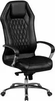 AMSTYLE Chefsessel, SPM1.295 Leder schwarz, Gestell silber