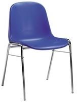 Soennecken Besucherstuhl Gestell verchromt Sitzschale Polyamid blau