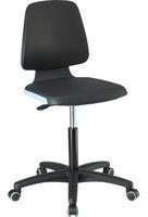 bimos Arbeitsstuhl Labsit 2, K-Leder blau Sitzh&ouml;he 450-650 mm mit Rollen