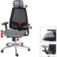 Mendler Bürostuhl Mcw-A58, Schreibtischstuhl, Sliding-Funktion Stoff/Textil Iso9001 ~ grau/schwarz