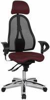 Topstar B&uuml;rostuhl Sitness 45, ST99U L57X Stoff rot, Gestell chrom bordeaux/schwarz