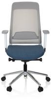 B&uuml;rostuhl / Drehstuhl Chiaro T2 White Netzstoff / Stoff Grau / Blau Hjh Office