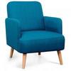 Paperflow, Sessel, Sessel BROOKS, Füße aus Massivholz, blau