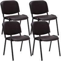 4er Set Besucherstuhl Ken Kunstleder Braun