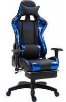 Clp - Gaming B&uuml;rostuhl Turbo Xl Mit Fu&szlig;ablage Schwarz/blau Kunstleder (metallic)