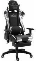 Clp - Gaming B&uuml;rostuhl Turbo Xl Mit Fu&szlig;ablage Schwarz/wei&szlig; Kunstleder (metallic)