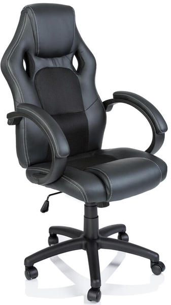 Tresko Racing Chefsessel Bürostuhl Drehstuhl Schalensitz Bürosessel Schreibtischstuhl 606 (RS-009) schwarz/schwarz