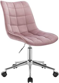 WOLTU Drehstuhl Arbeitshocker aus Samt Modell Elif rosa