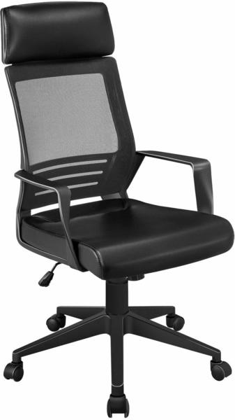 Yaheetech Drehstuhl, Chefsessel mit Kopfstütze für Soho-oder Büroarbeit, Gaming Stuhl Bürostuhl Schreibtischstuhl Ergonomischer Bürodrehstuhl Computerstuhl mit hoher Rückenlehne Mesh Netzbezug, Grau grau