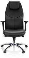 B&uuml;rostuhl / Chefsessel Ferrara Leder Schwarz Hjh Office