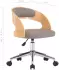 vidaXL Drehbarer Bürostuhl Taupe Bugholz und Stoff