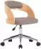 vidaXL Drehbarer Bürostuhl Taupe Bugholz und Stoff