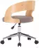 vidaXL Drehbarer Bürostuhl Taupe Bugholz und Stoff