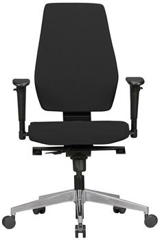 FineBuy Bürostuhl DAVE mit Stoff-Bezug, Design Schreibtisch-Stuhl mit Synchromechanik & Armlehnen, Drehstuhl Drehsessel ergonomisch