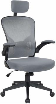 Trisens Bürostuhl mit Kopfstütze grau/schwarz
