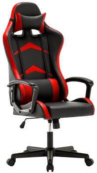 IntimaTe WM Heart Gaming-Stuhl Bürostuhl, Racing Gamer Stuhl, Verstellbarer Ergonomischer Schreibtischstuhl mit hoher Rückenlehne, Rot rot