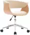 vidaXL Drehbarer Bürostuhl Bugholz & Kunstleder, Creme (3054832)