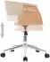 vidaXL Drehbarer Bürostuhl Bugholz & Kunstleder, Creme (3054832)