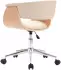 vidaXL Drehbarer Bürostuhl Bugholz & Kunstleder, Creme (3054832)