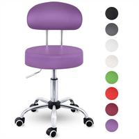 TRESKO&reg; Rollhocker mit Lehne 150 kg Lila | Arbeitshocker h&ouml;henverstellbar 46-58 cm