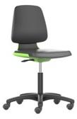 BIMOS Arbeitsdrehstuhl LABSIT mit Rollen. Sitzschale grün. Stoff schwarz