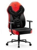 Diablo Chairs Diablo X-Gamer 2.0 Gaming Stuhl Bürostuhl Stoffbezug Ergonomisches Design Lendenwirbelkissen Softpadauflage (Schwarz-Rot)