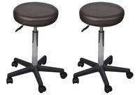 vidaXL B&uuml;rohocker 2 Stk. Braun 35,5x84 cm Kunstleder