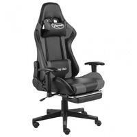vidaXL Ergonomic gaming chair with footrest Grey