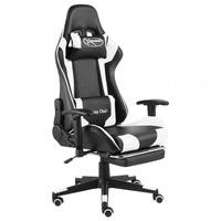 vidaXL Ergonomic gaming chair with footrest White