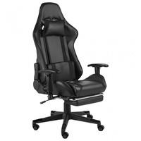 vidaXL Rotating game chair with footrest Black