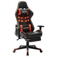 vidaXL Gaming-Stuhl mit Fußstütze Kunstleder schwarz-orange (20516)